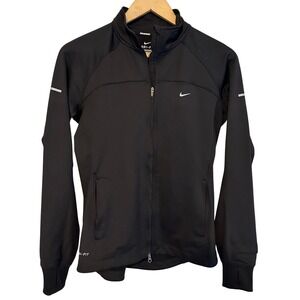 Nike Dri Fit Running Reflective Full Zip Jacket Womens M Cold Weather Training